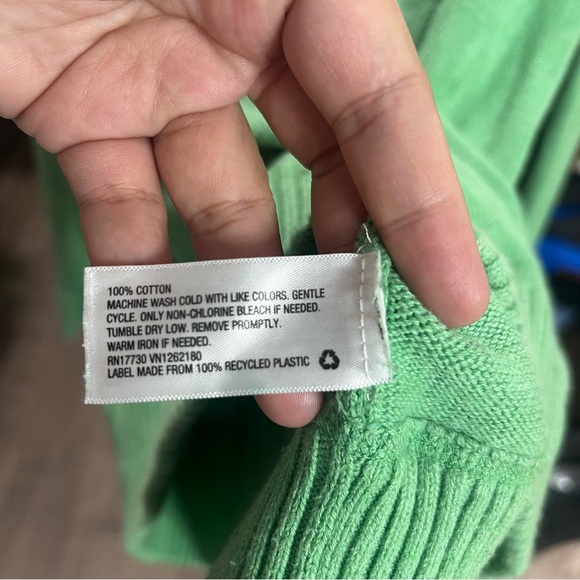 !SOLD! MOSSIMO Green Chunky Ribbed Sweater Long Sleeve Shirt Men size Medium - Picture 6 of 9